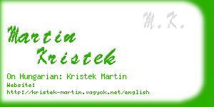 martin kristek business card